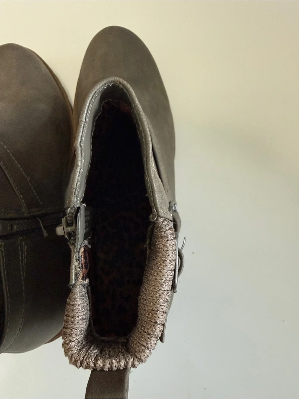wonder nation Gray Ankle Booties with Brown Outsole